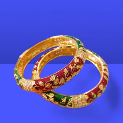 Red & Green Classic Bangle – Set of 2