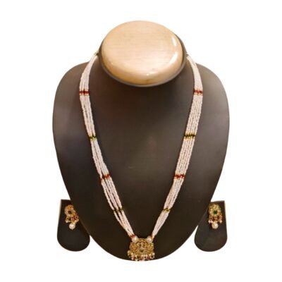 Elegant Multi-Strand Beaded Necklace and Earrings Set