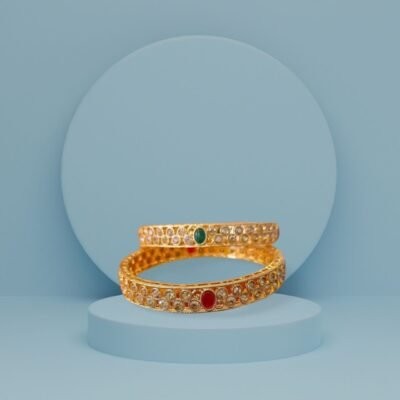 Mossac Ruby Kundan Bangle