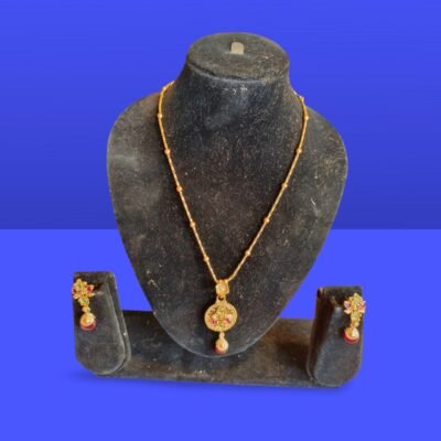 Exquisite Traditional Copper Necklace Set with Earrings